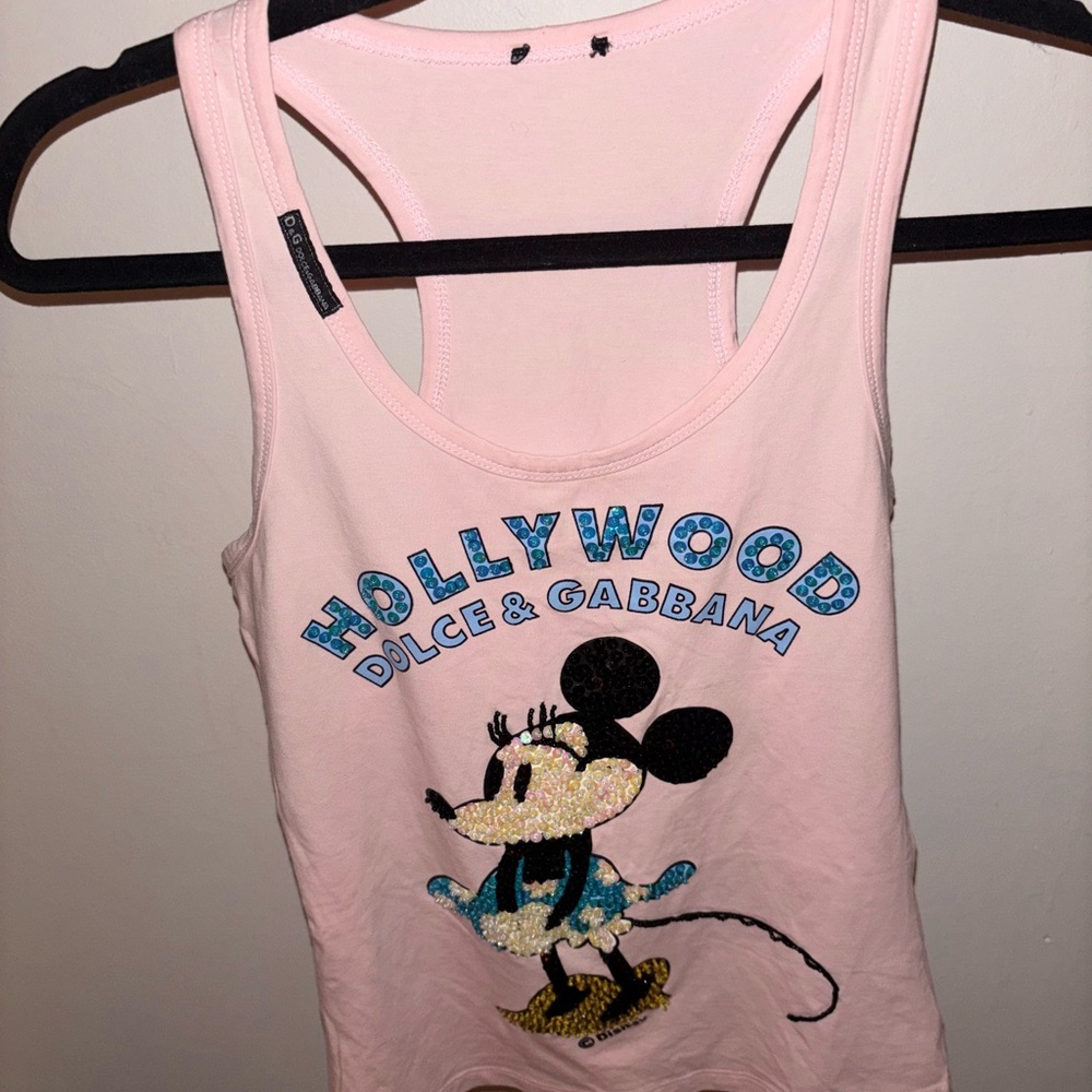 Dolce & Gabbana Pink Disney Minnie Mouse Hollywood Sequin Tank - Picture 2 of 11